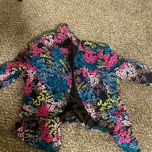 A flowery blazer low back